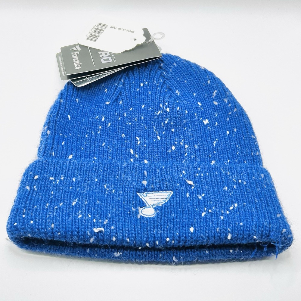 St. Louis Blues Fanatics Specks Authentic Pro Beanie Hat Cap Blue Knit Cuff NHL